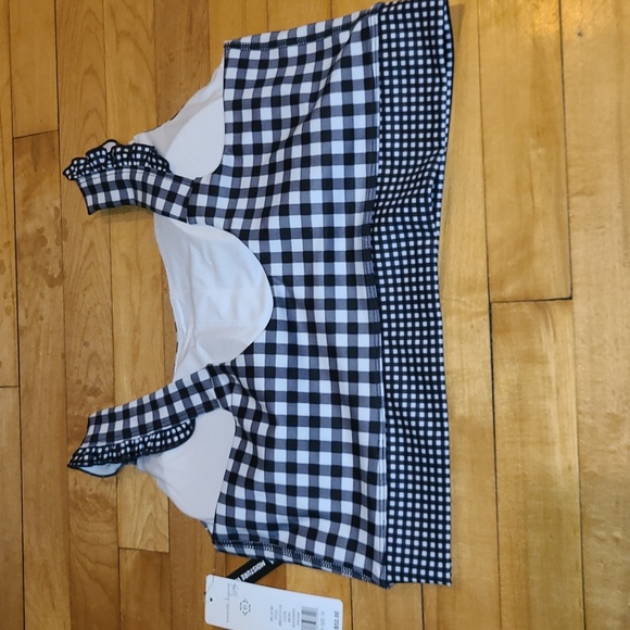 Nanette Lepore Play black and white gingham compression tank. - Picture 3 of 7